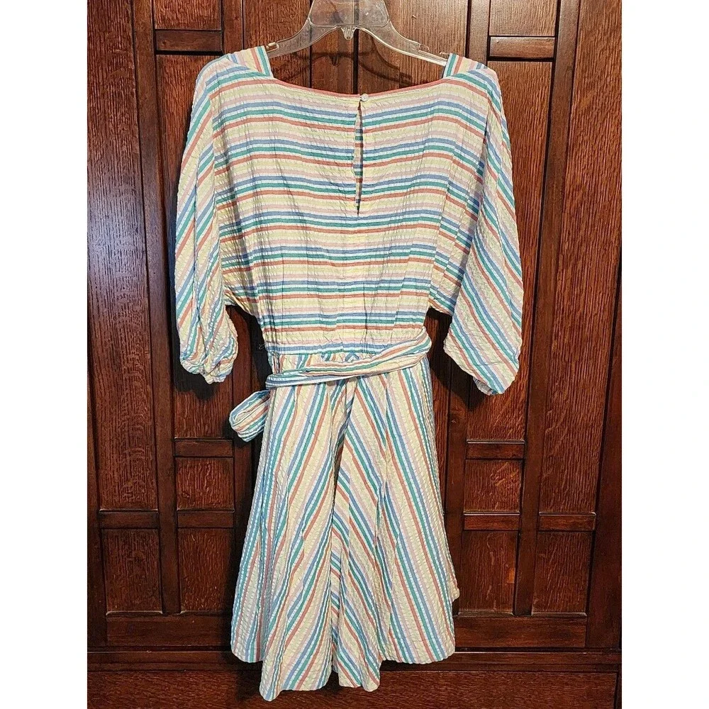 J. Crew Rainbow Seersucker Dress, XS